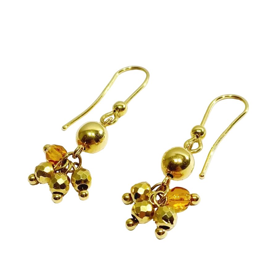 Boucles d'oreilles Pendantes en or jaune et perles - Castafiore