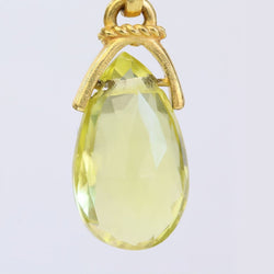 Boucles d'oreilles pendantes en or jaune et quartz lemon - Castafiore