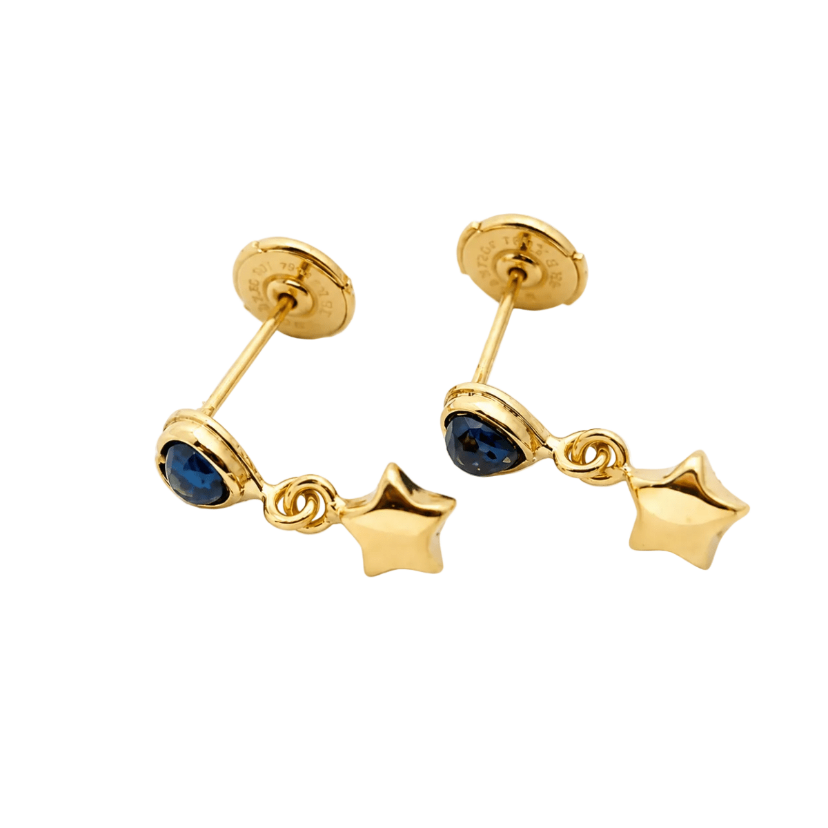 Boucles d'oreilles Pendantes en or jaune et saphirs - Castafiore