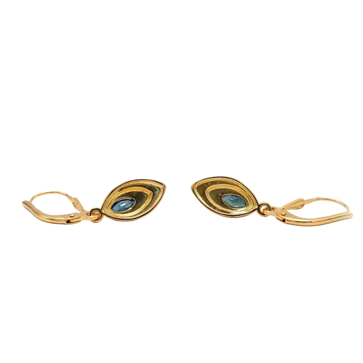 Boucles d'oreilles Pendantes en or jaune et saphirs - Castafiore