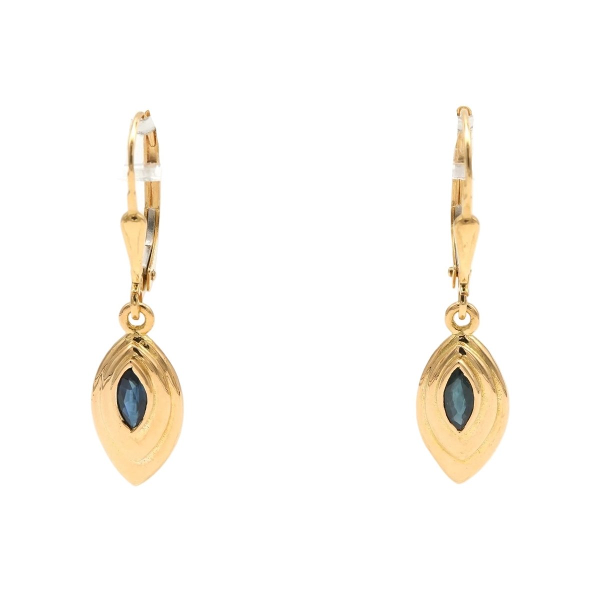 Boucles d'oreilles Pendantes en or jaune et saphirs - Castafiore