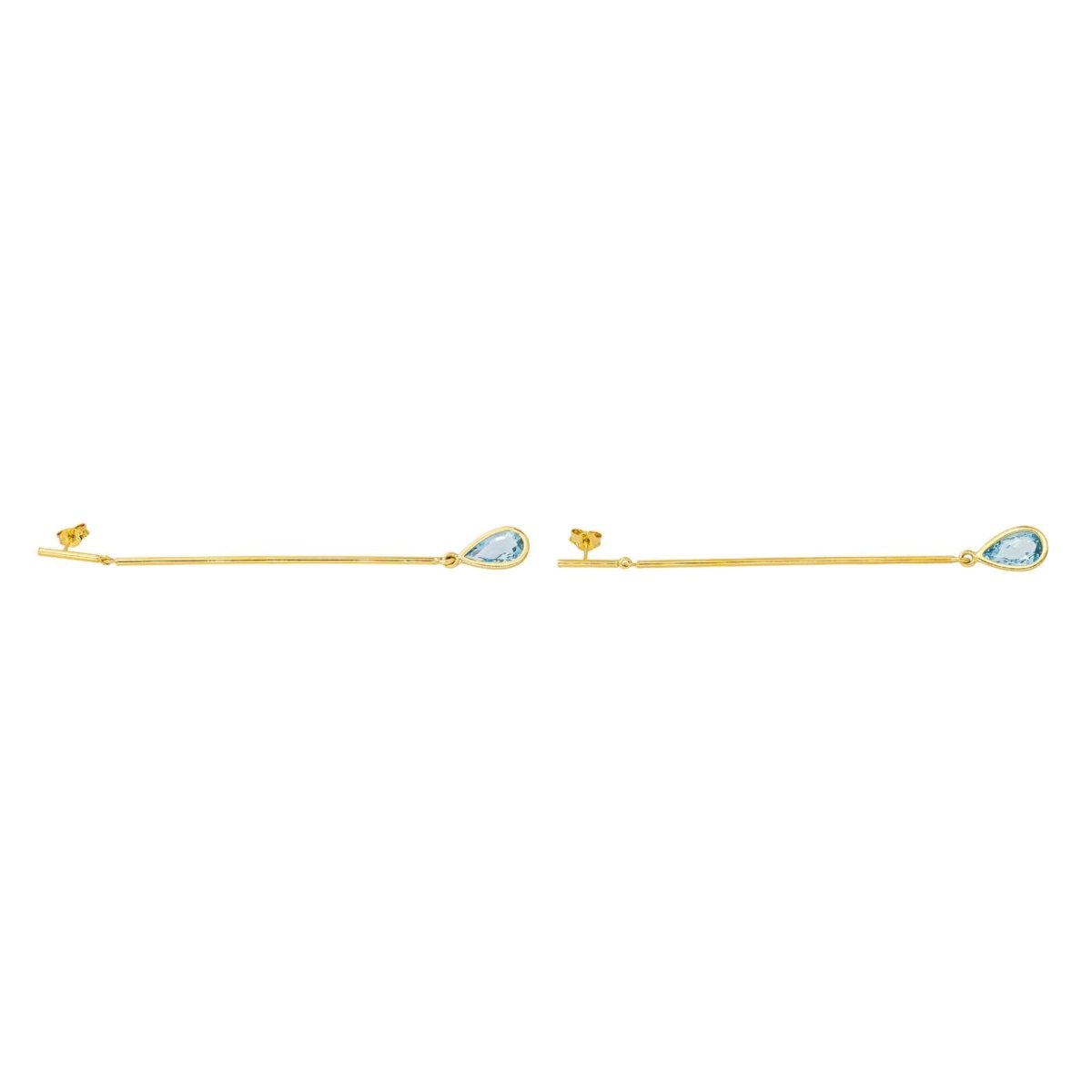 Boucles d'oreilles Pendantes en or jaune et topazes - Castafiore