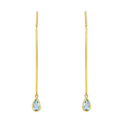 Boucles d'oreilles Pendantes en or jaune et topazes - Castafiore