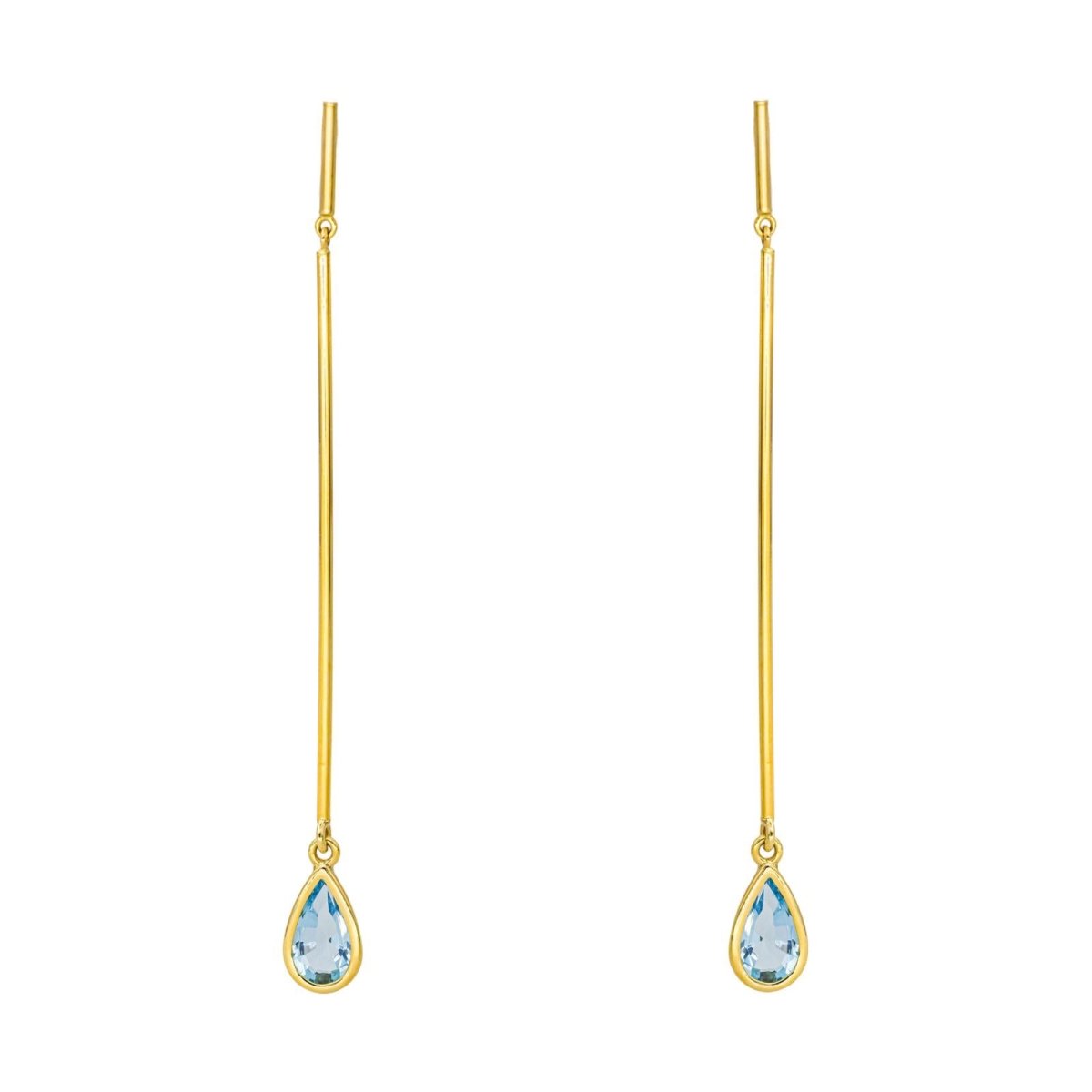 Boucles d'oreilles Pendantes en or jaune et topazes - Castafiore