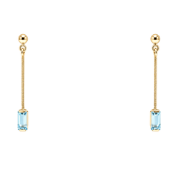 Boucles d’oreilles Pendantes en or jaune et topazes - Castafiore