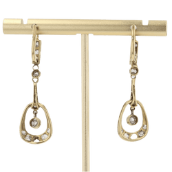 Boucles d'oreilles Pendantes en or jaune, or blanc et diamants - Castafiore