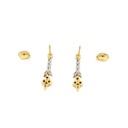 Boucles d'oreilles Pendantes en or jaune, or blanc, saphirs et diamants - Castafiore