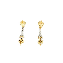 Boucles d'oreilles Pendantes en or jaune, or blanc, saphirs et diamants - Castafiore