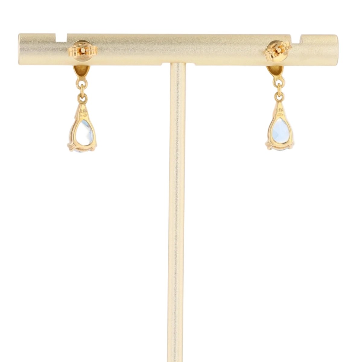 Boucles d'oreilles Pendantes en or jaune, or blanc, topazes et diamants - Castafiore