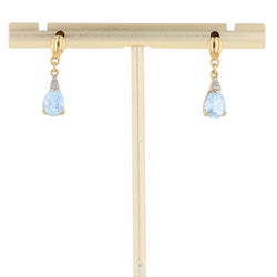 Boucles d'oreilles Pendantes en or jaune, or blanc, topazes et diamants - Castafiore