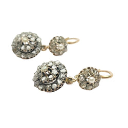 Boucles d'oreilles Pendantes en or jaune, perles et diamants - Castafiore
