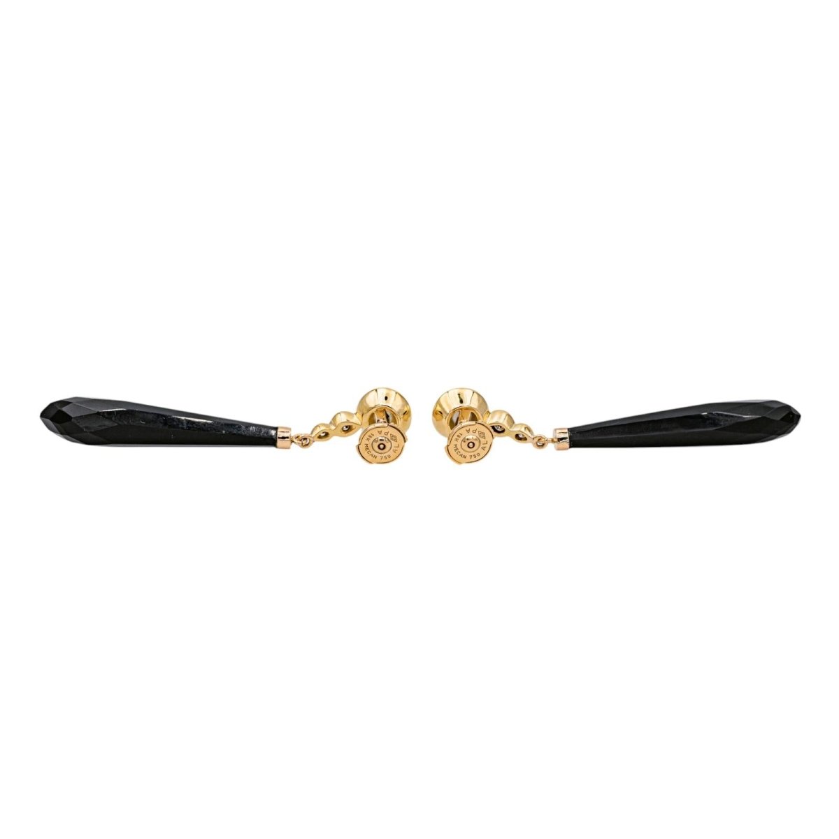 Boucles d'oreilles Pendantes en or jaune, perles, onyx et diamants - Castafiore