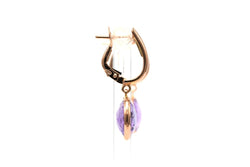 Boucles d'oreilles Pendantes en or rose et améthystes - Castafiore