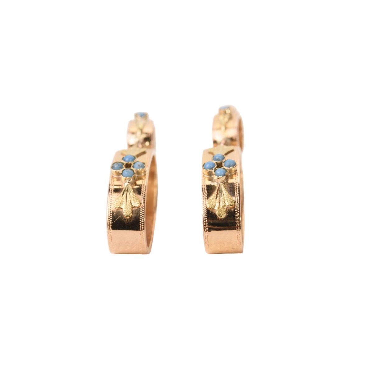 Boucles d'oreilles Pendantes en or rose et or jaune - Castafiore