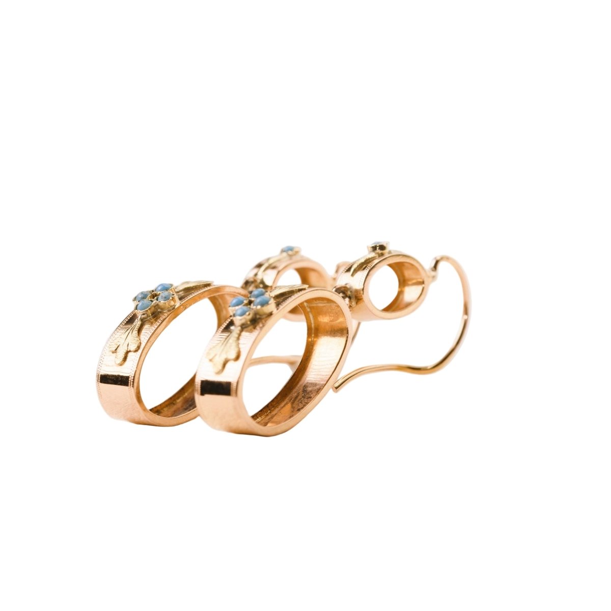 Boucles d'oreilles Pendantes en or rose et or jaune - Castafiore