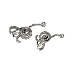 Boucles d'oreilles Pendantes en platine et diamants - Castafiore
