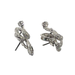 Boucles d'oreilles Pendantes en platine et diamants - Castafiore