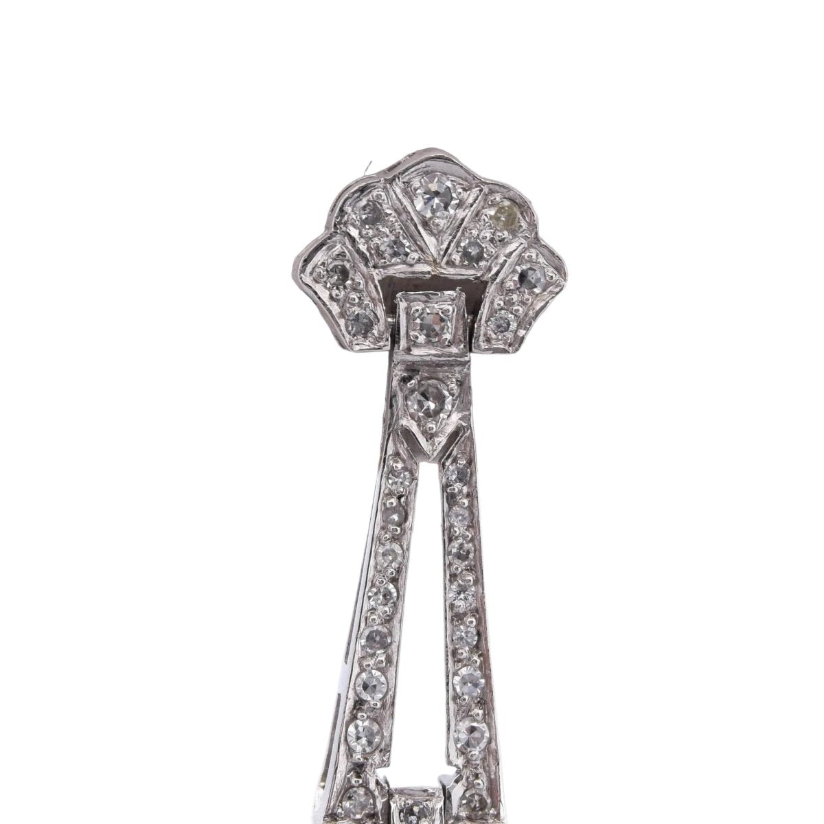 Boucles d'oreilles Pendantes en platine et diamants - Castafiore