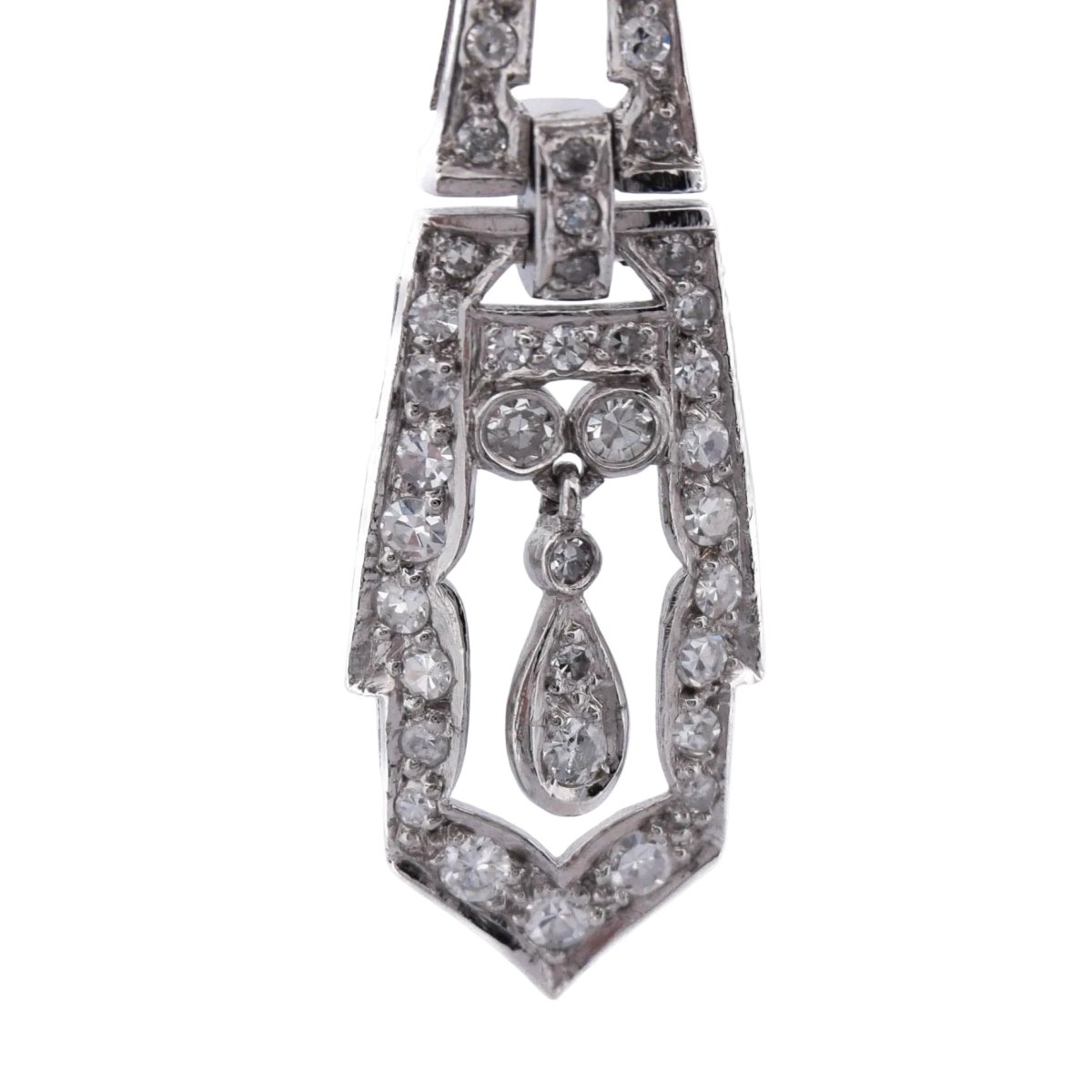 Boucles d'oreilles Pendantes en platine et diamants - Castafiore