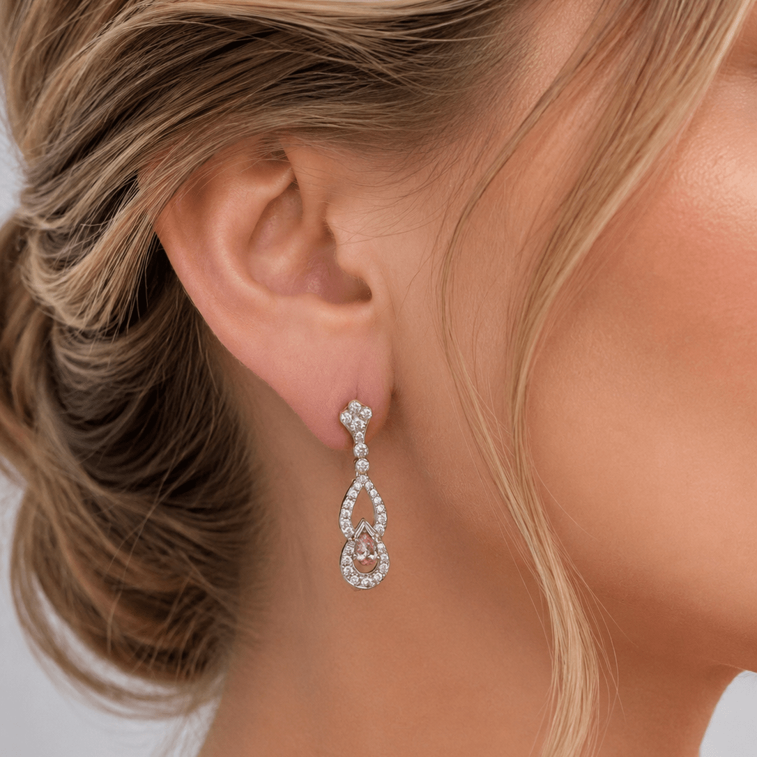 Boucles d'oreilles Pendantes en platine, saphirs et diamants - Castafiore