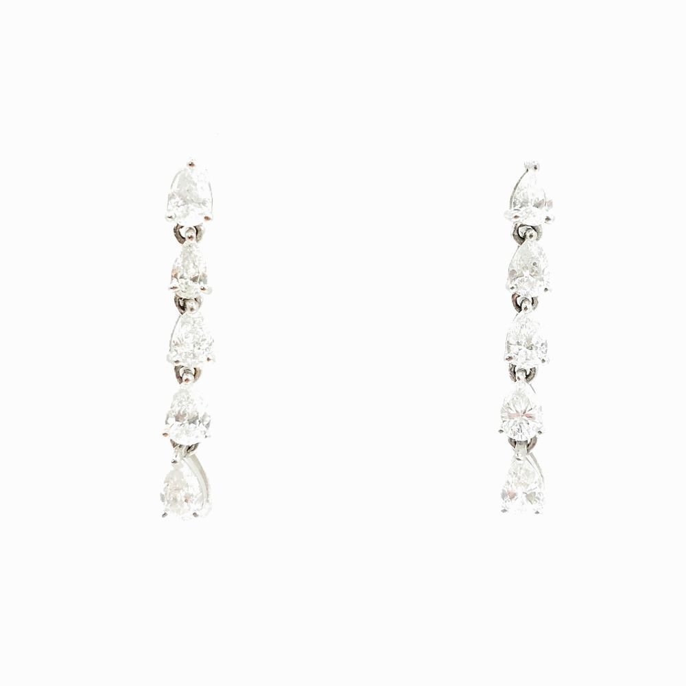 Boucles d'oreilles Pendantes Essentia" en or blanc - Castafiore