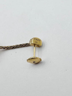Boucles d'oreilles Pendantes FRED "Baie des Anges" en or jaune, perles et diamants - Castafiore