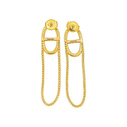 Boucles d'oreilles Pendantes HERMÈS "Chaîne d'ancre" en or jaune - Castafiore