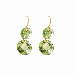 Boucles d'oreilles Pendantes MARIE-HÉLÈNE DE TAILLAC "Gem Incandescence" en or jaune et tourmaline verte - Castafiore
