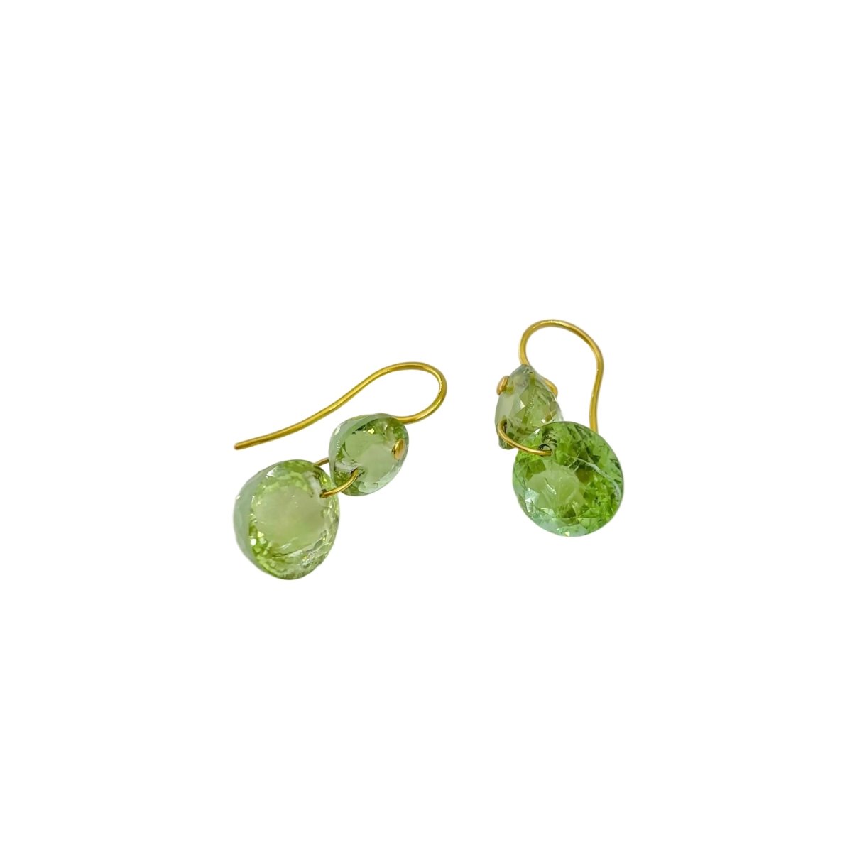 Boucles d'oreilles Pendantes MARIE-HÉLÈNE DE TAILLAC "Gem Incandescence" en or jaune et tourmaline verte - Castafiore
