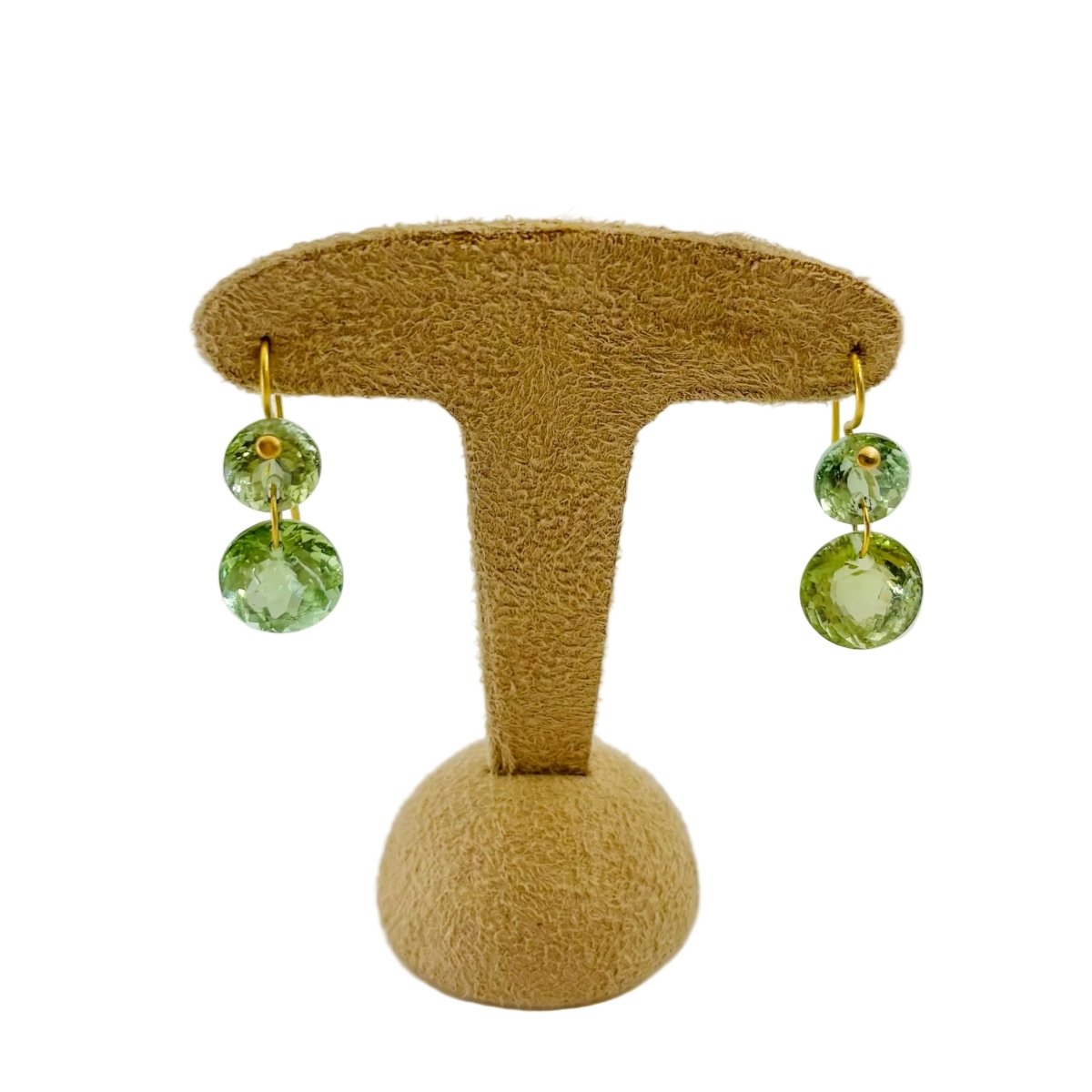 Boucles d'oreilles Pendantes MARIE-HÉLÈNE DE TAILLAC "Gem Incandescence" en or jaune et tourmaline verte - Castafiore