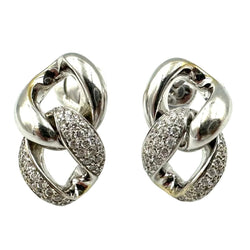 Boucles d'oreilles Pendantes MESSIKA "Link" en or blanc et diamants - Castafiore