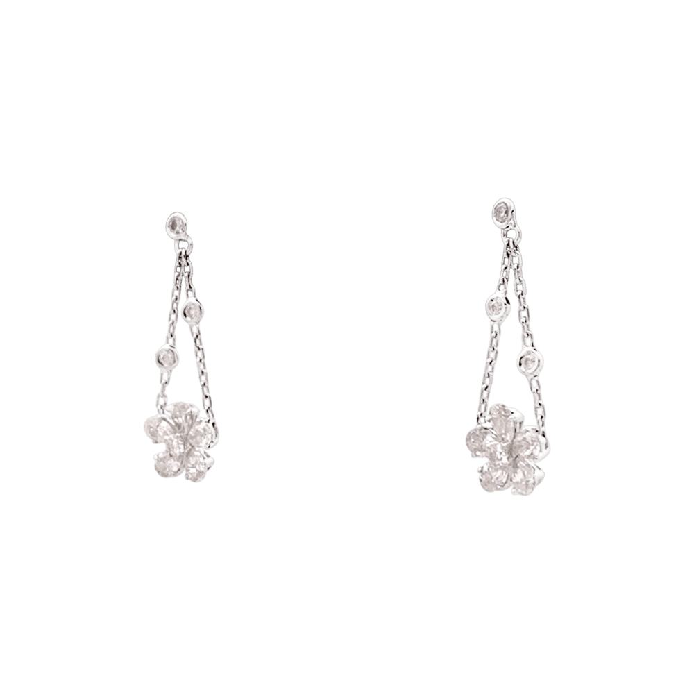 Boucles d'oreilles Pendantes MESSIKA "Spring" en or blanc et diamants - Castafiore