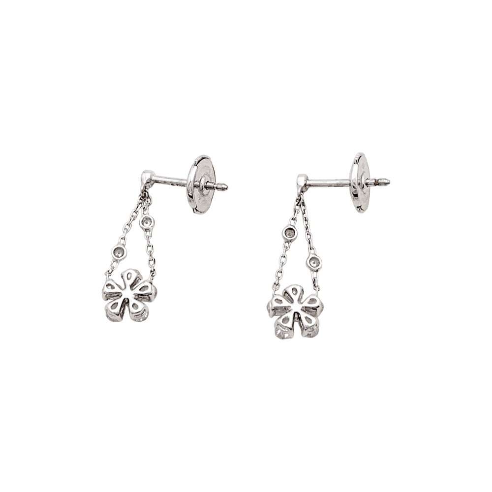 Boucles d'oreilles Pendantes MESSIKA "Spring" en or blanc et diamants - Castafiore