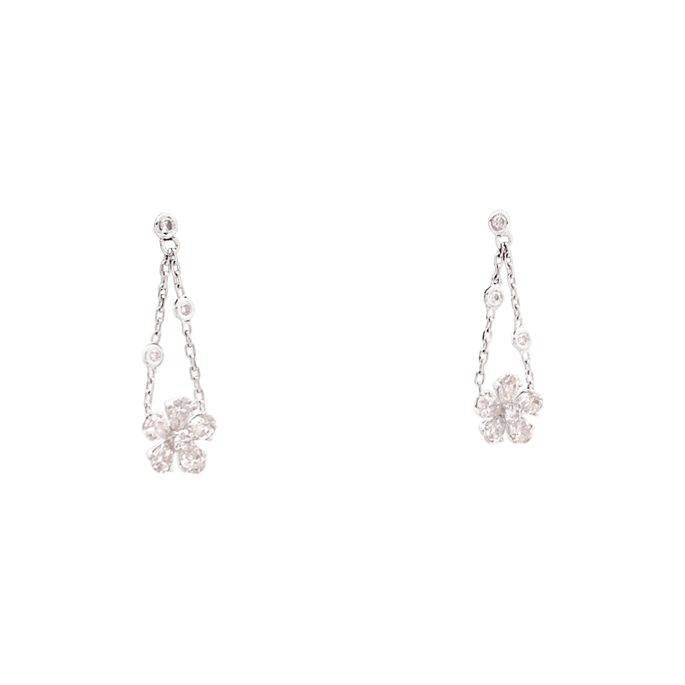 Boucles d'oreilles Pendantes MESSIKA "Spring" en or blanc et diamants - Castafiore
