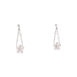 Boucles d'oreilles Pendantes MESSIKA "Spring" en or blanc et diamants - Castafiore