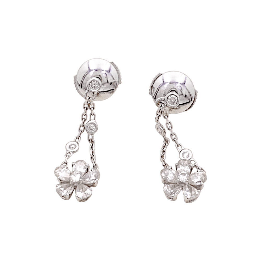 Boucles d'oreilles Pendantes MESSIKA "Spring" en or blanc et diamants - Castafiore