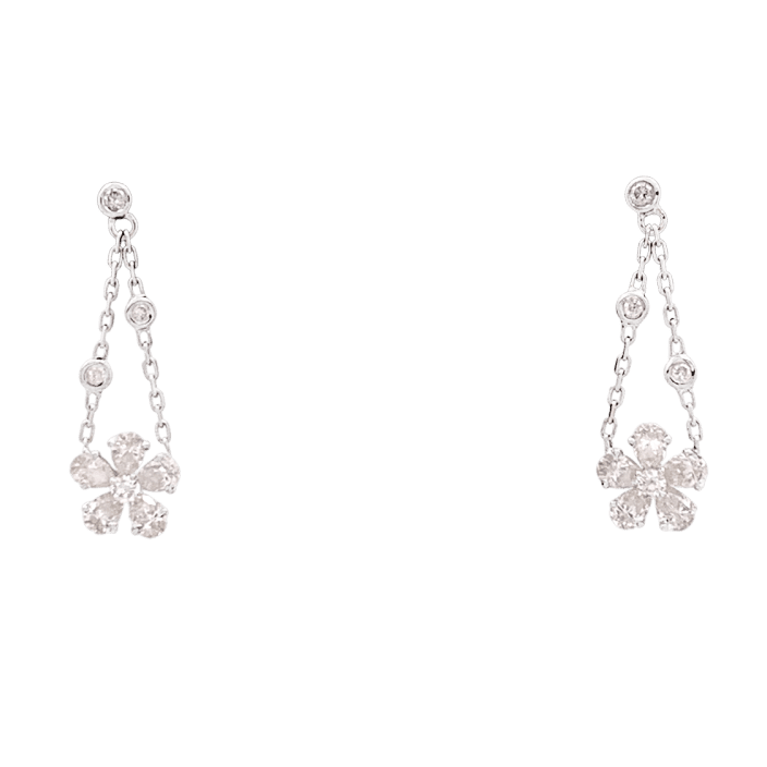 Boucles d'oreilles Pendantes MESSIKA "Spring" en or blanc et diamants - Castafiore