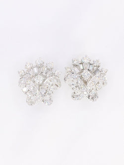 Boucles d'oreilles pendantes or blanc diamants 8,5 carats - Castafiore