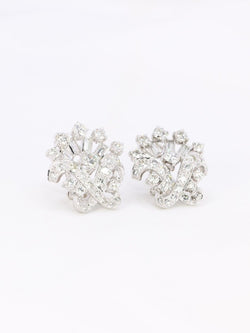 Boucles d'oreilles pendantes or blanc diamants 8,5 carats - Castafiore
