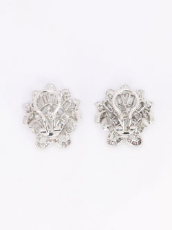 Boucles d'oreilles pendantes or blanc diamants 8,5 carats - Castafiore