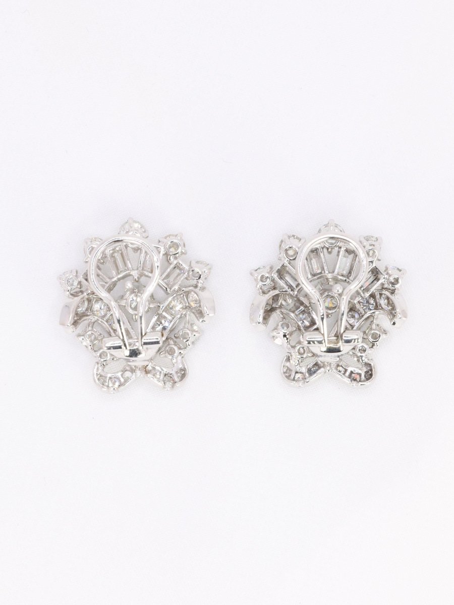 Boucles d'oreilles pendantes or blanc diamants 8,5 carats - Castafiore