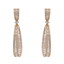 Boucles d'oreilles Pendantes Or rose Diamant - Castafiore