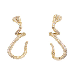 Boucles d'oreilles Pendantes Pasquale Bruni "Snake" en or rose et diamants - Castafiore