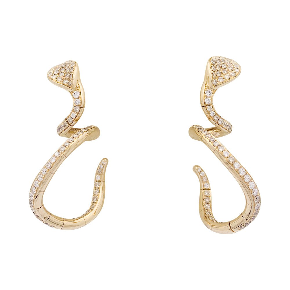 Boucles d'oreilles Pendantes Pasquale Bruni "Snake" en or rose et diamants - Castafiore