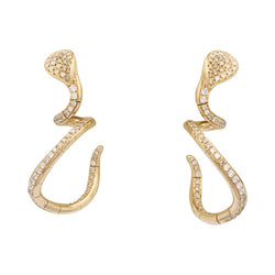 Boucles d'oreilles Pendantes Pasquale Bruni "Snake" en or rose et diamants - Castafiore