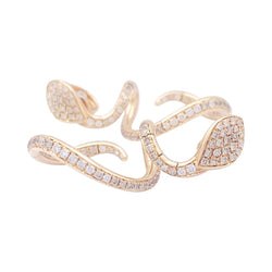 Boucles d'oreilles Pendantes Pasquale Bruni "Snake" en or rose et diamants - Castafiore