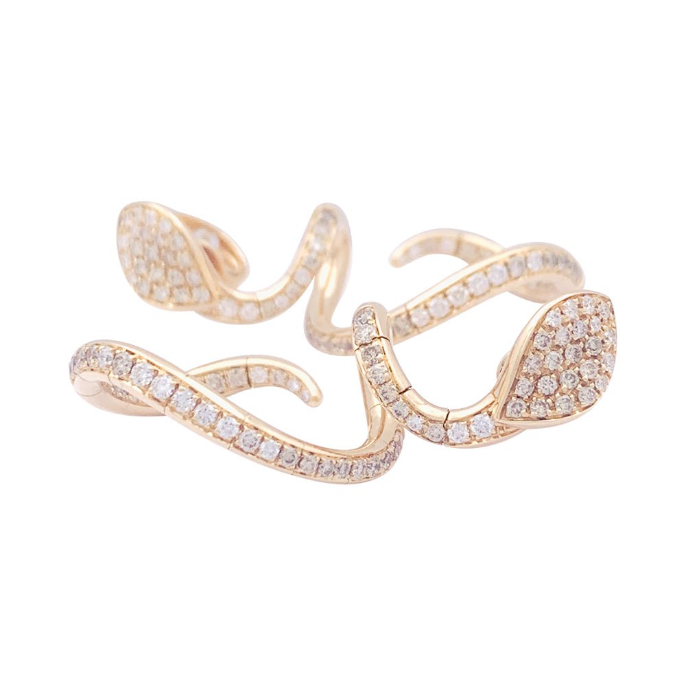 Boucles d'oreilles Pendantes Pasquale Bruni "Snake" en or rose et diamants - Castafiore