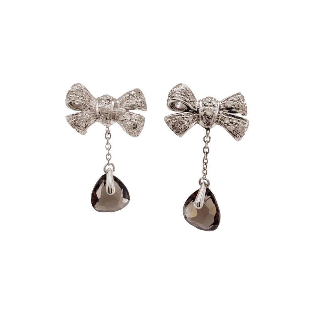 Boucles d'oreilles Pendantes POMELLATO "Forever" en or, quartz et diamants - Castafiore