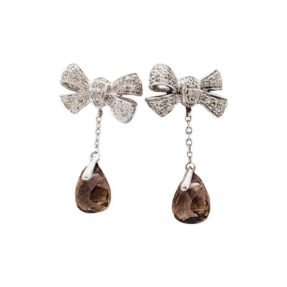 Boucles d'oreilles Pendantes POMELLATO "Forever" en or, quartz et diamants - Castafiore