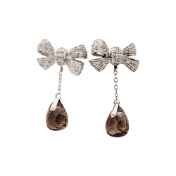 Boucles d'oreilles Pendantes POMELLATO "Forever" en or, quartz et diamants - Castafiore